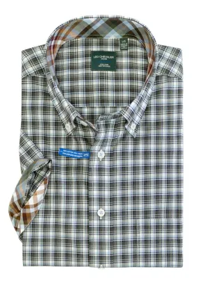 100% Cotton Non-Iron Regular Fit Plaid Sport Shirt - 524382