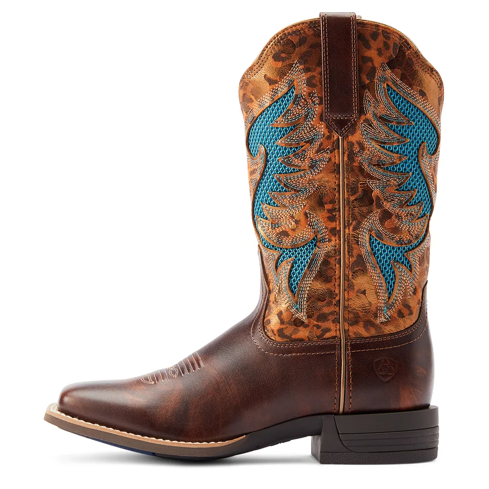 10044506 Ariat Women's Pinto VentTek 360 - Yukon Brown / Gilded Leopard