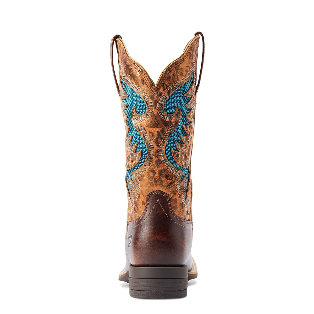 10044506 Ariat Women's Pinto VentTek 360 - Yukon Brown / Gilded Leopard