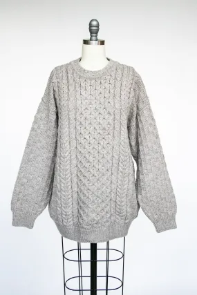 1970s Wool Knit Fisherman Sweater Oversized  L