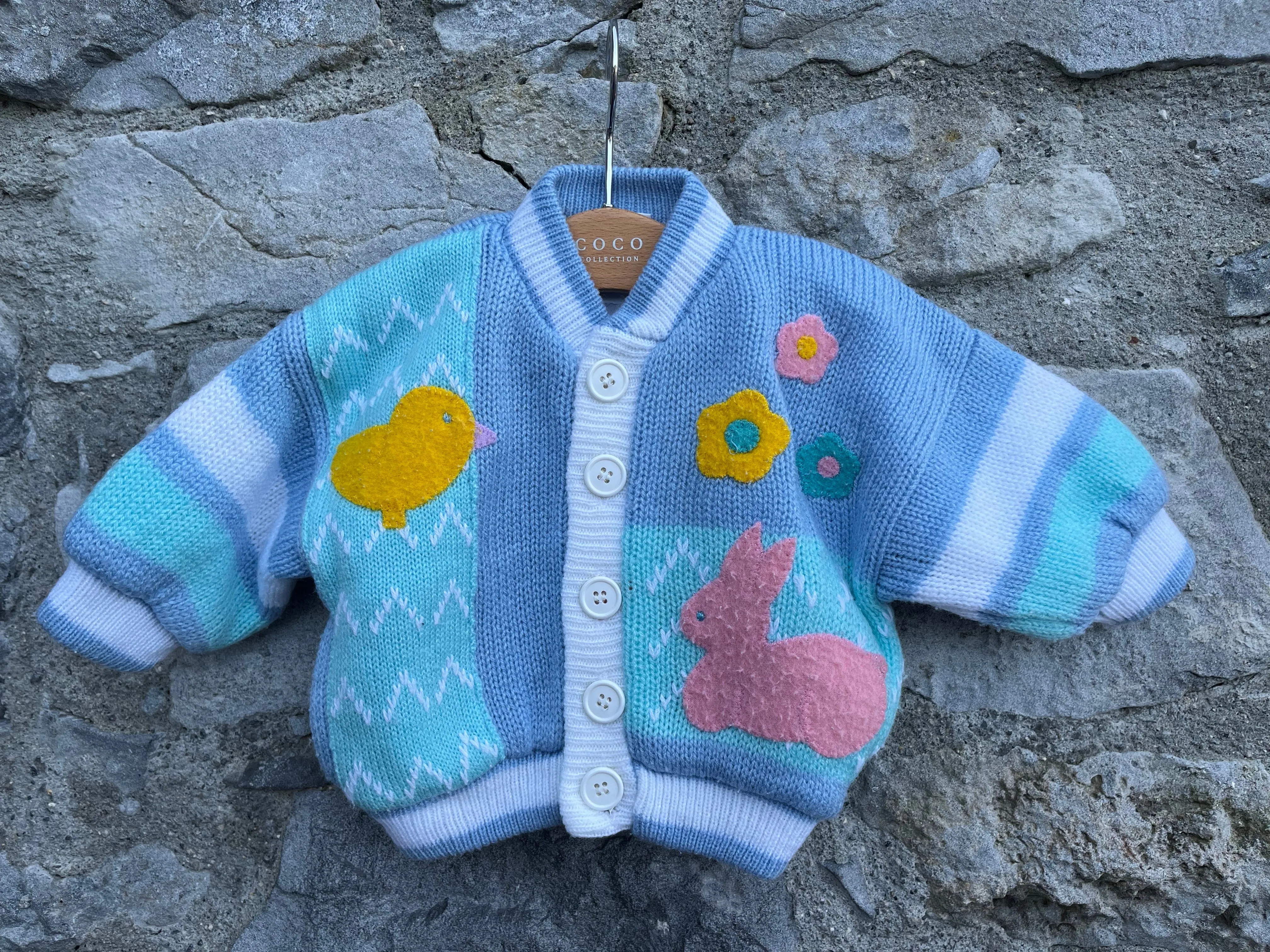 80 bunny blue cardigan 3m (62cm)