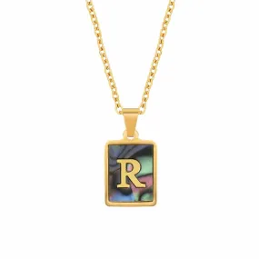 Abalone Initial Necklace