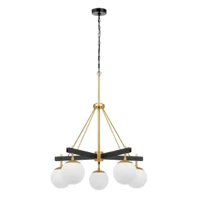 Allie 352C05BLSB 5-Light Chandelier - Black/Satin Brass