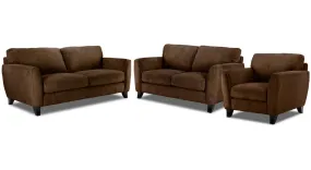 Alyssa Sofa, Loveseat & Chair Set- Latte