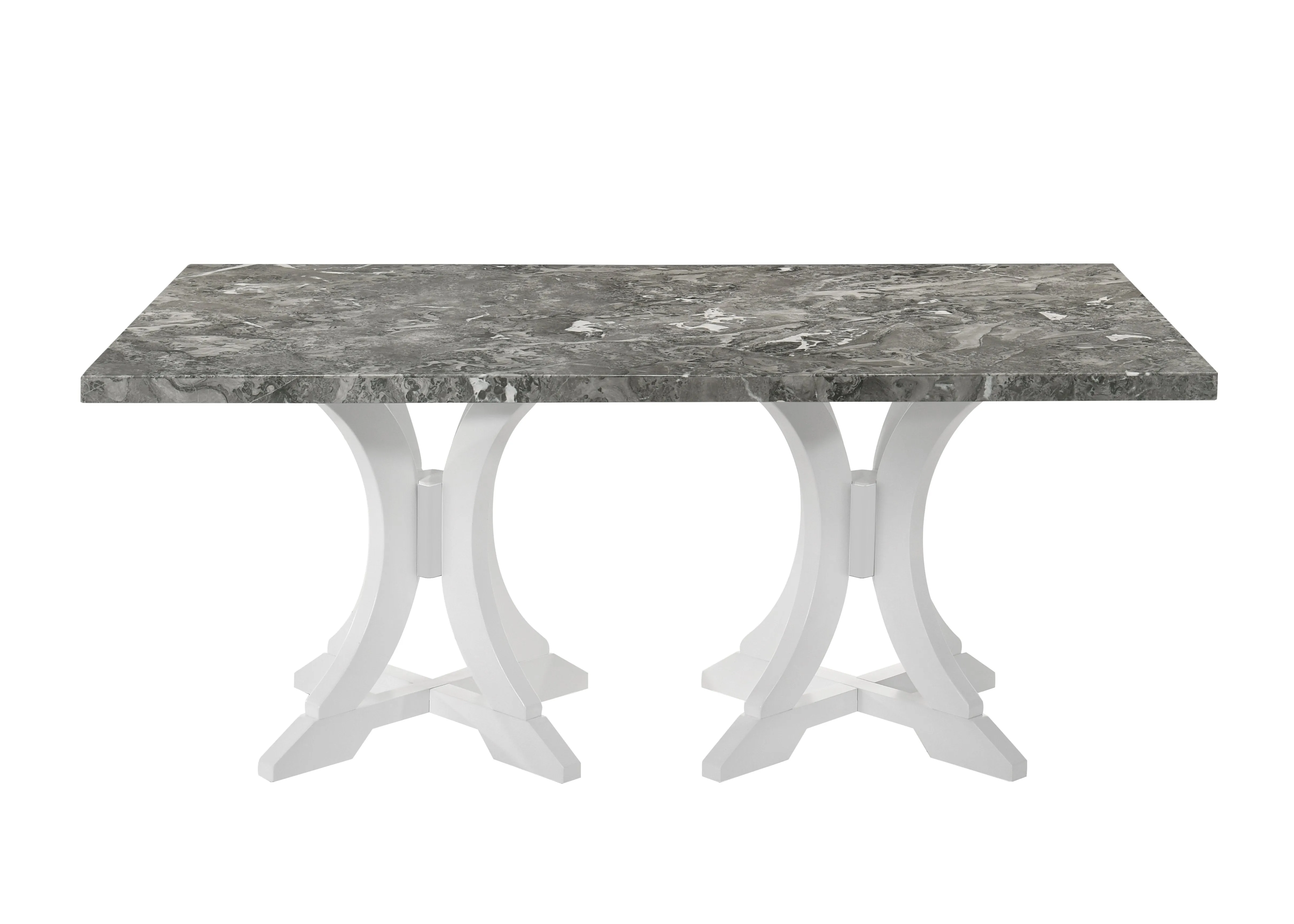 Amarilla Marble Dining Table - Grey, White