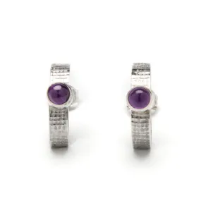 Amethyst Half Circle Earrings