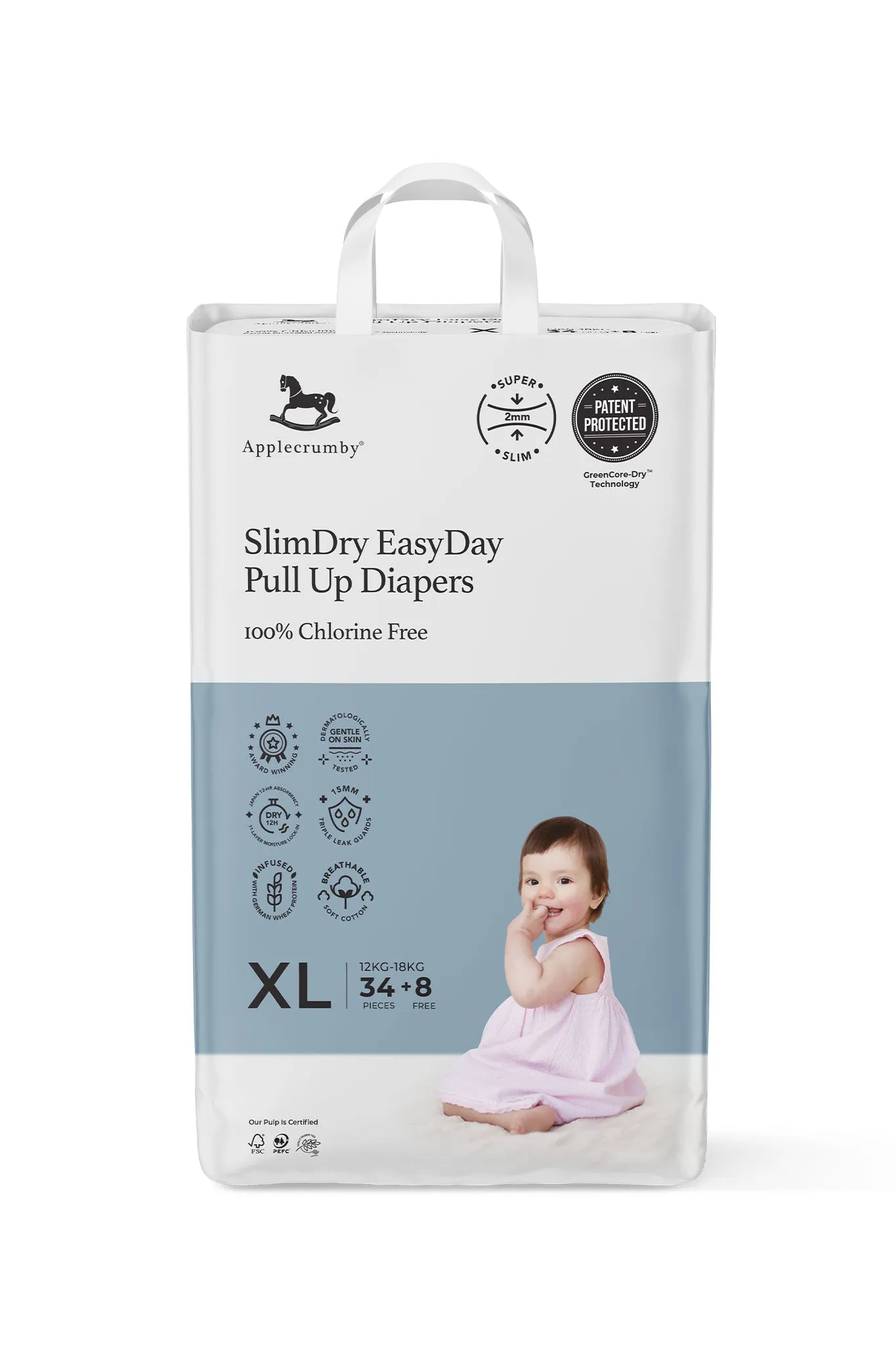 Applecrumby® Slimdry Easyday Pull Up Diapers