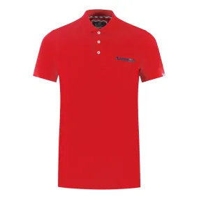 Aquascutum Boxed Logo Red Polo Shirt