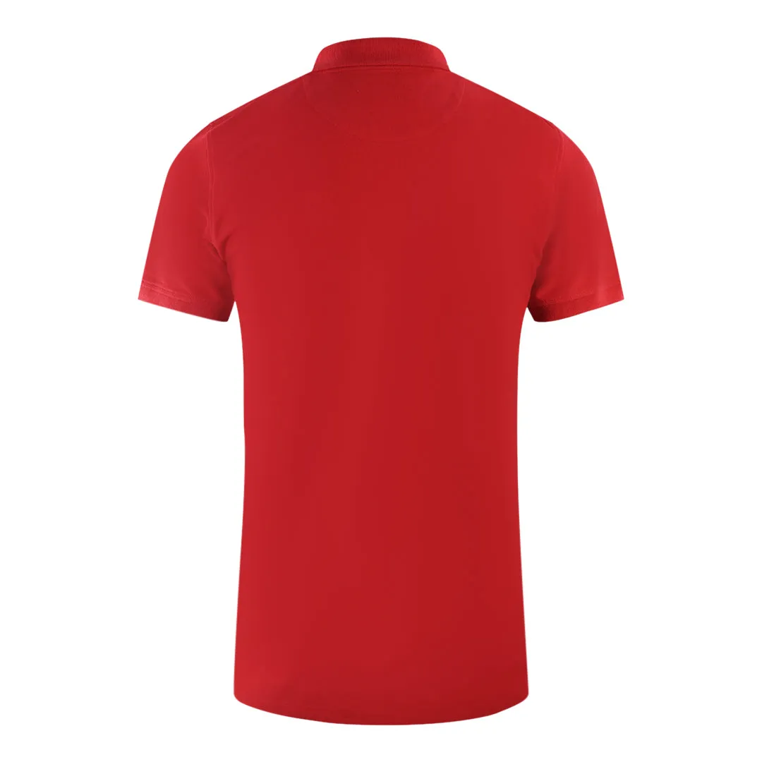 Aquascutum Boxed Logo Red Polo Shirt