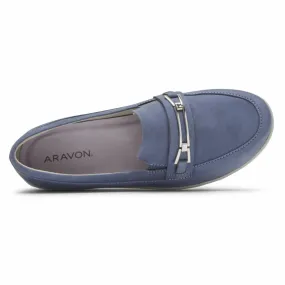 Aravon Women's Bit Loafer Josie Blue 2E