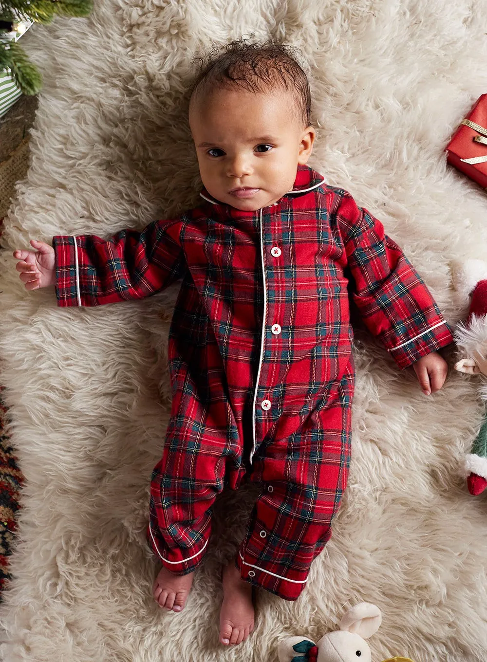 Baby Cosy Tartan All-in-One