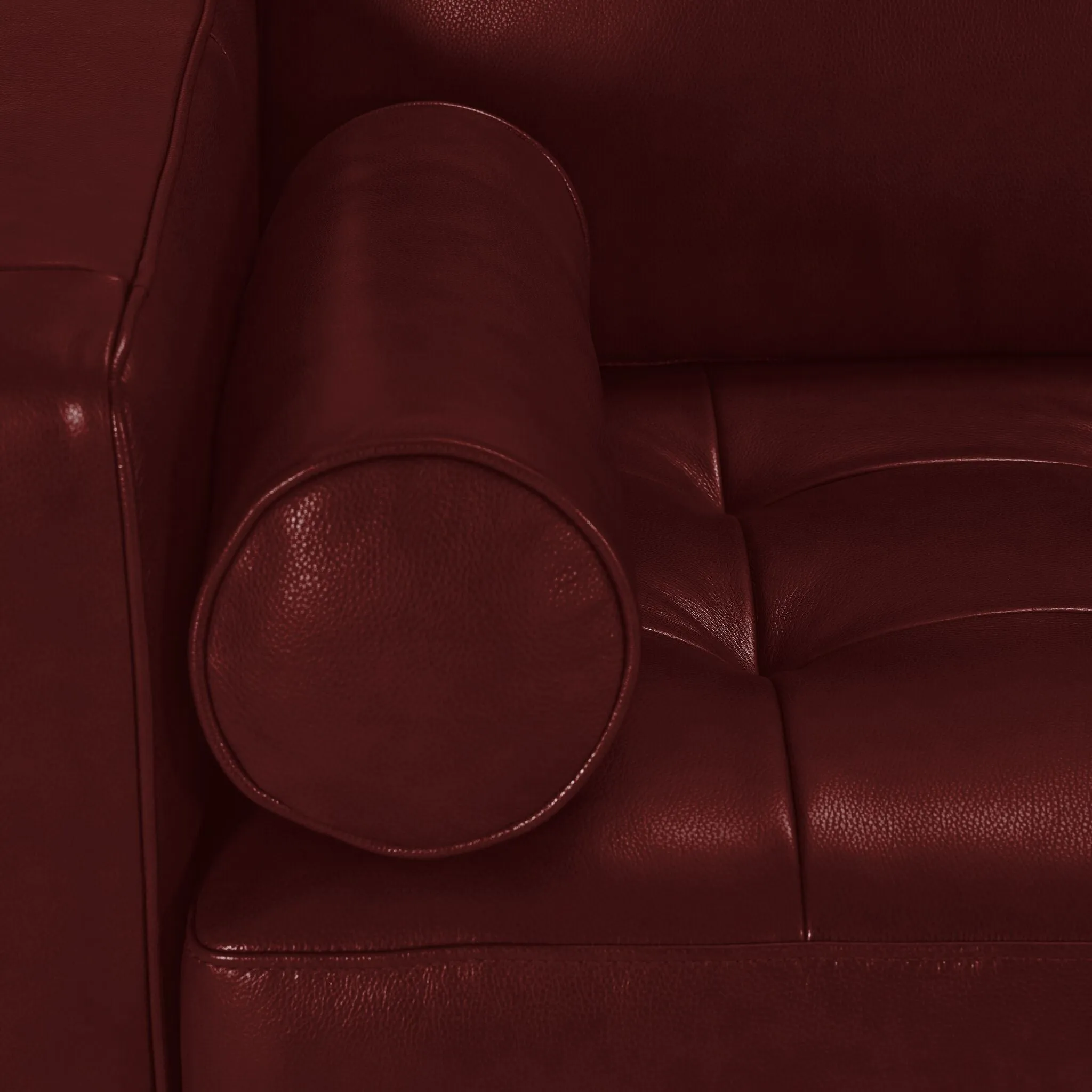 Bari Leather Loveseat - Fire