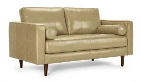 Bari Leather Loveseat - Stone