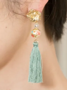 Bellflower Ball Tassel Earrings