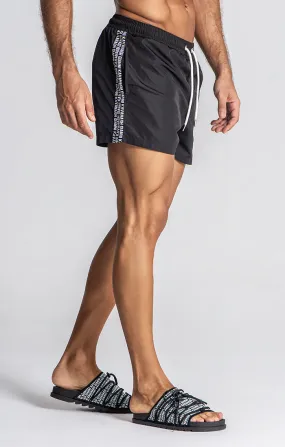 Black Multiply Tape Swimshorts