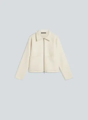 Blouson jacket boiled wool | soft white