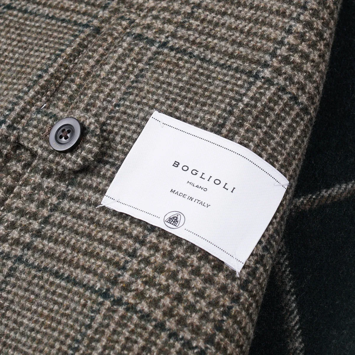 Boglioli Plaid Brushed Wool Overcoat