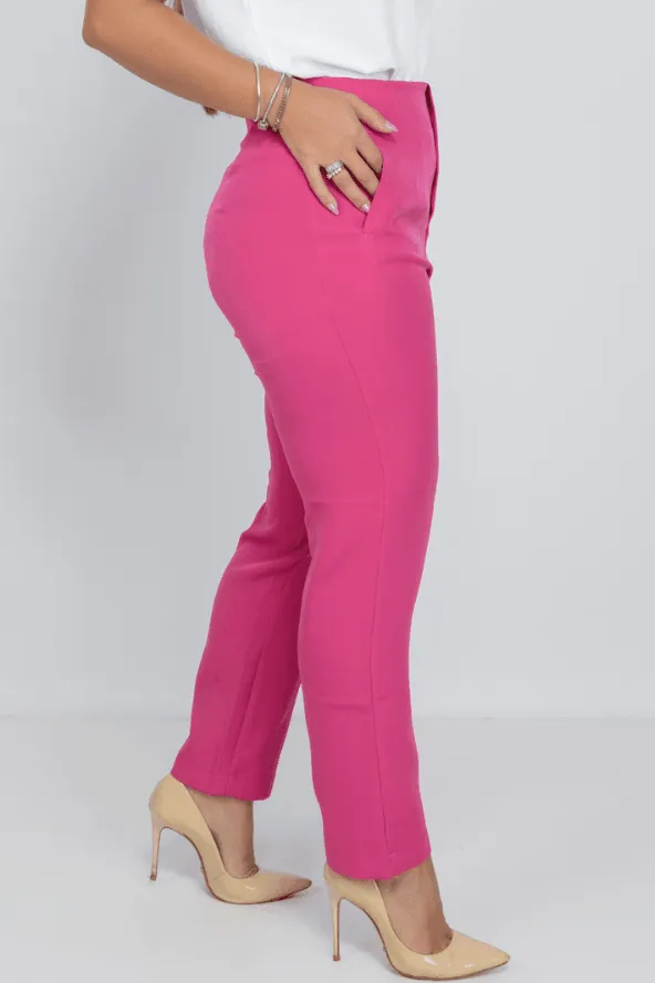 Calça Skinny Detalhe Cós Heloa Pink