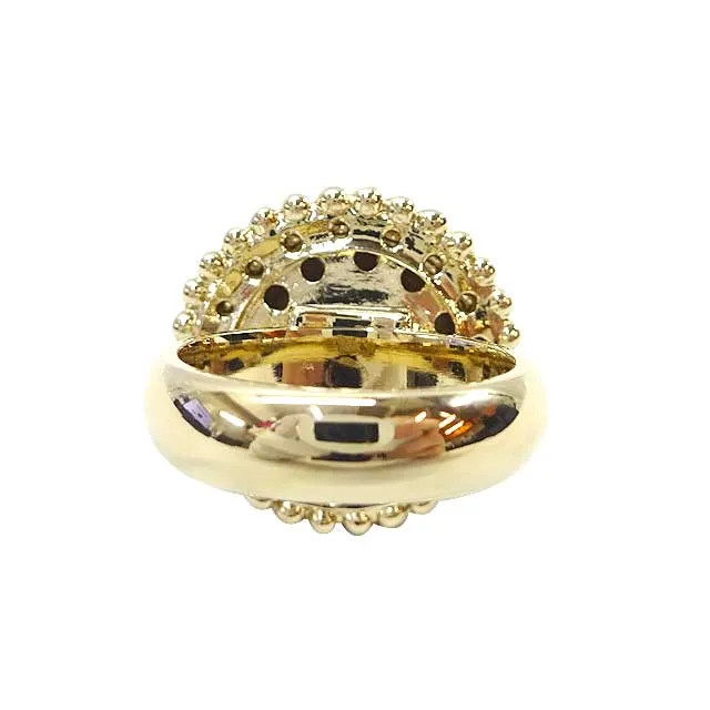 CHANEL ring Rhinestone Coco mark Pearl dome Champagne Gold HW[EXCELLENT][Authentic]