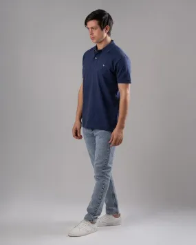 CLASSIC FIT PIQUE POLO SHIRT - NAVY