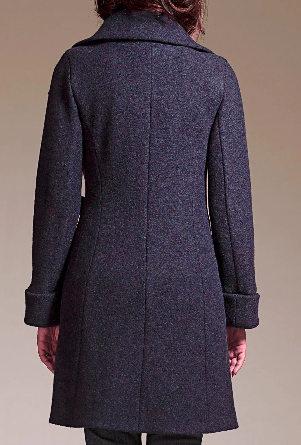 COWL NECK COAT · navy