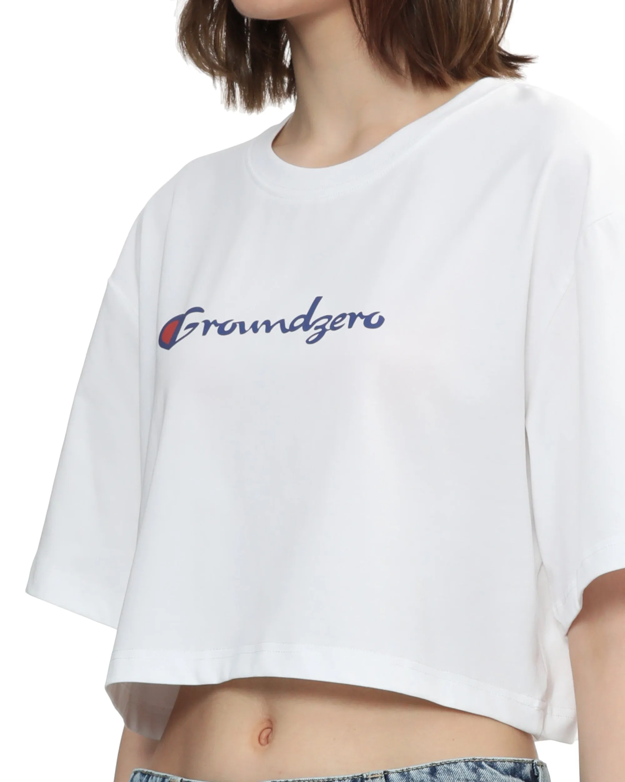 Cropped Logo-Print T-shirt