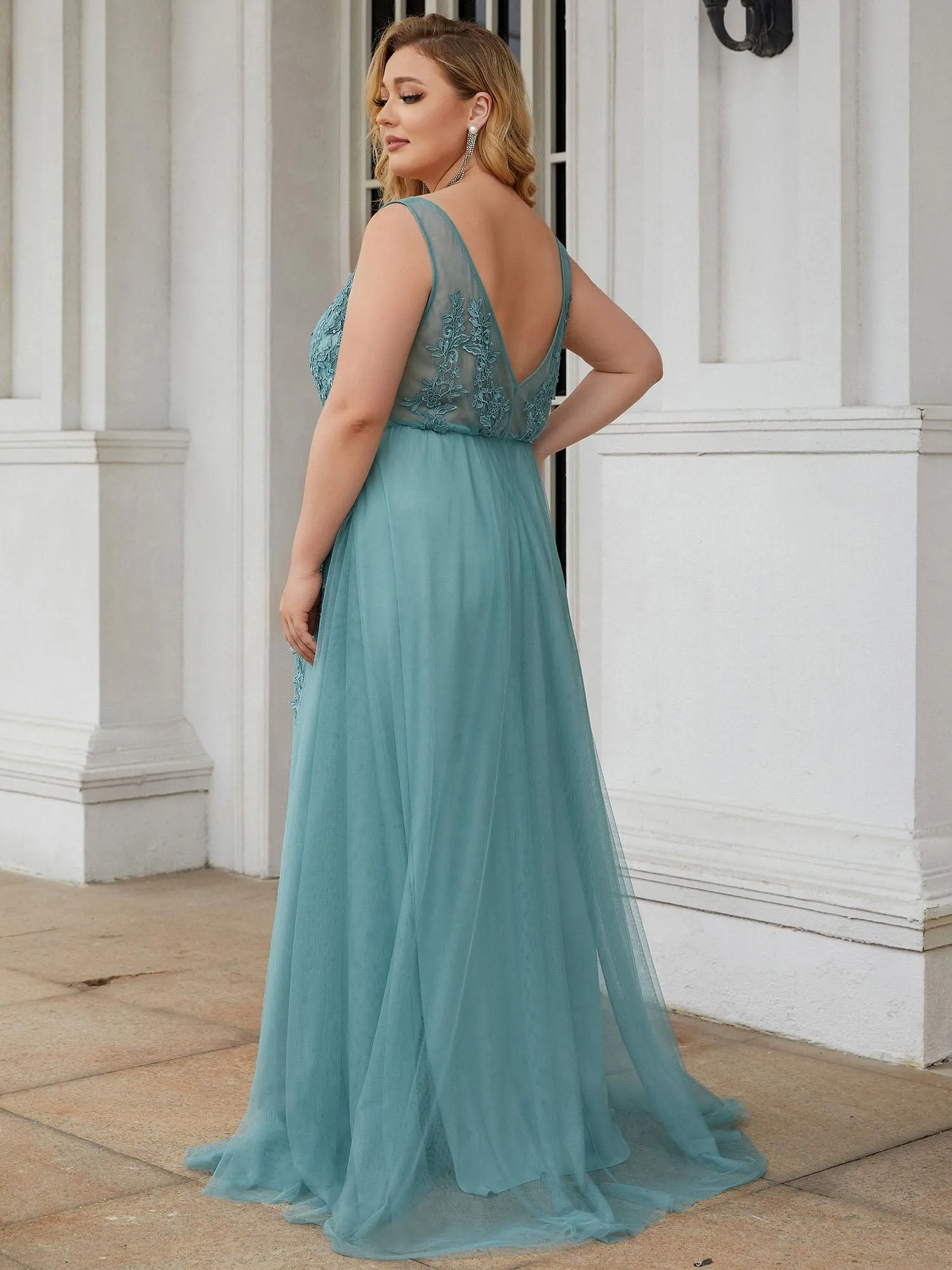 Custom Size Maxi Long Elegant Ethereal Tulle Evening Dress