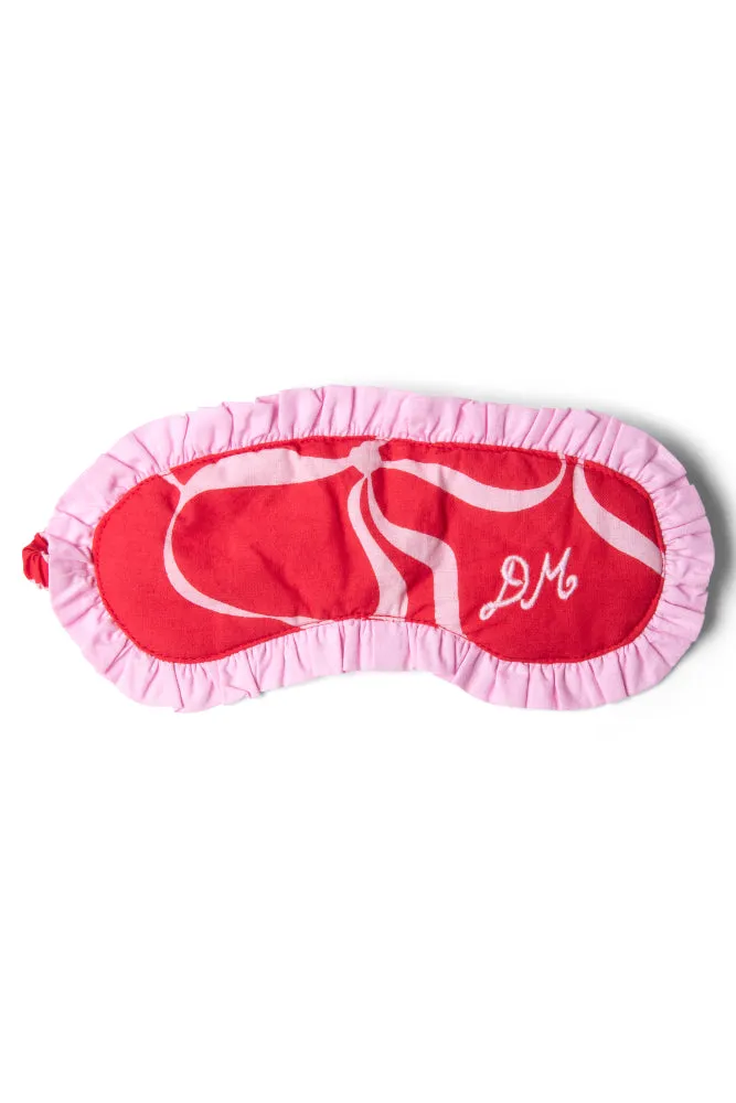 damson pj eye mask - red bows