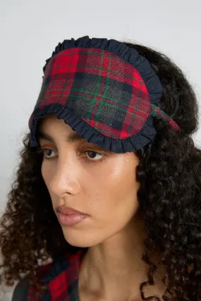 damson pj eye mask - red tartan