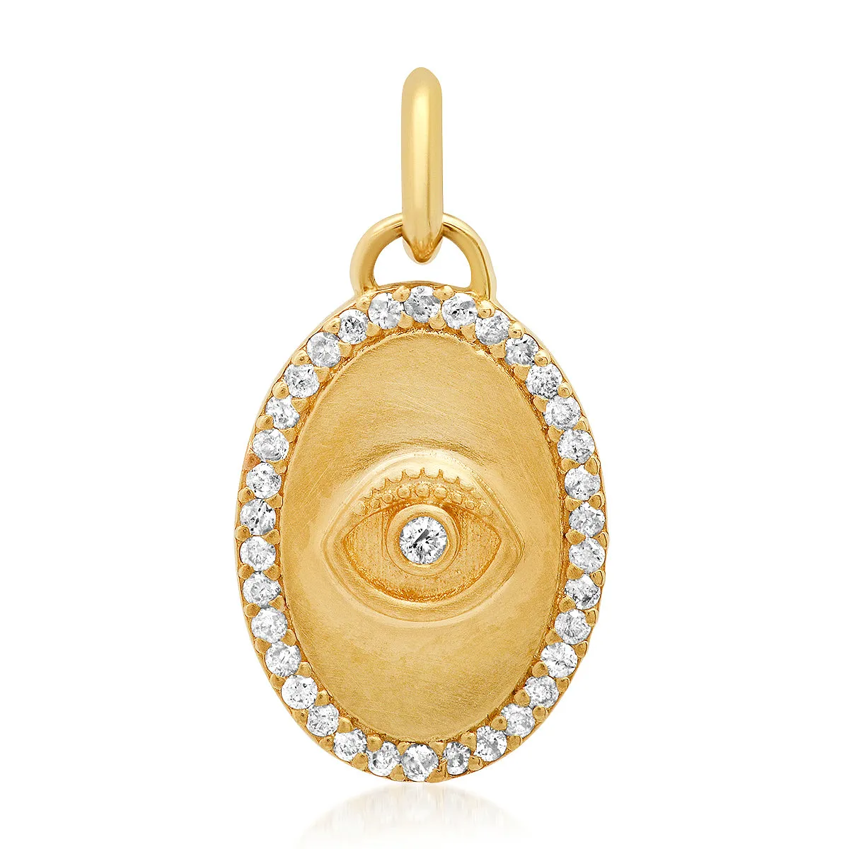 Diamond Mini Oval Evil Eye Protection Charm