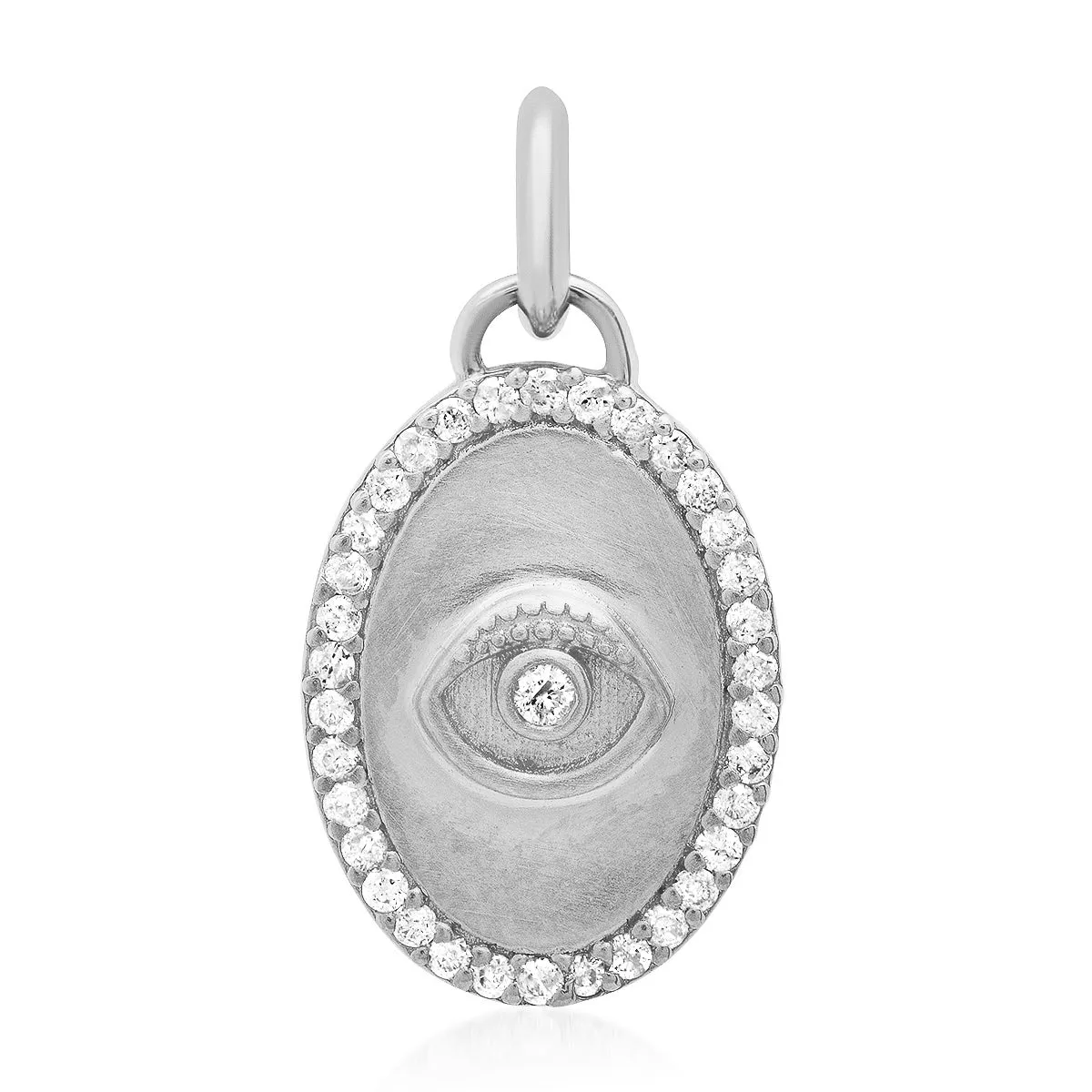 Diamond Mini Oval Evil Eye Protection Charm