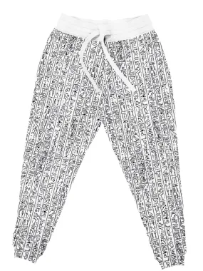 Egyptian Glyphs (White) Unisex Joggers