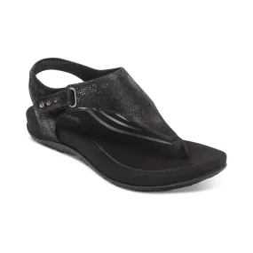 Ellie Toe Post Walking Sandal in Black