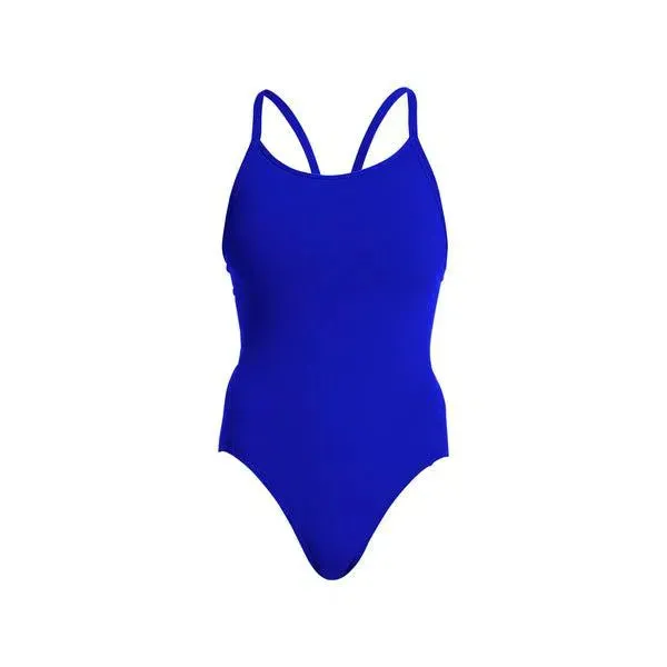 Funkita One Piece Diamond Back On Dames Still Blue Solid Badpak