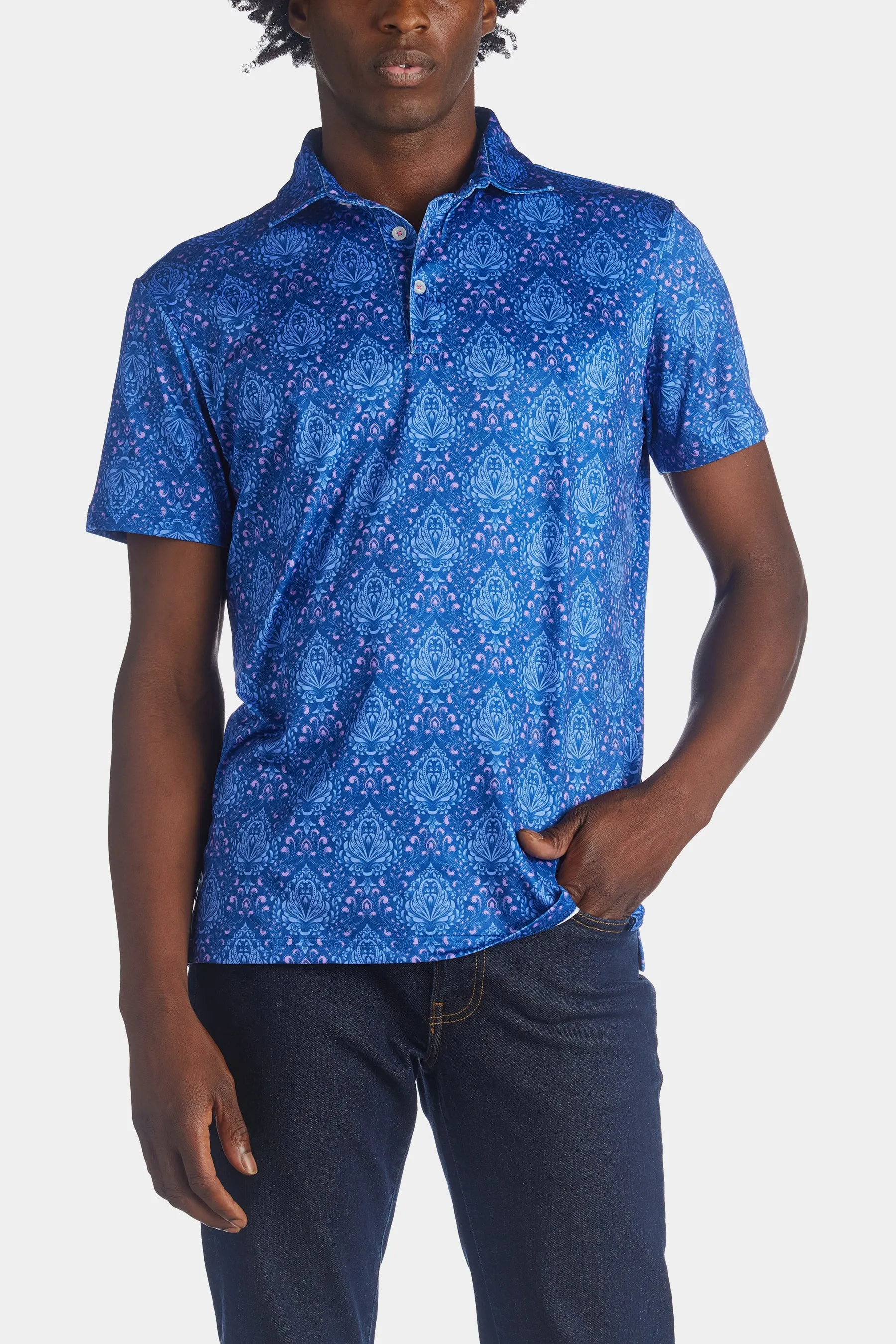 Geo Swirl Performance Polo T-Shirt