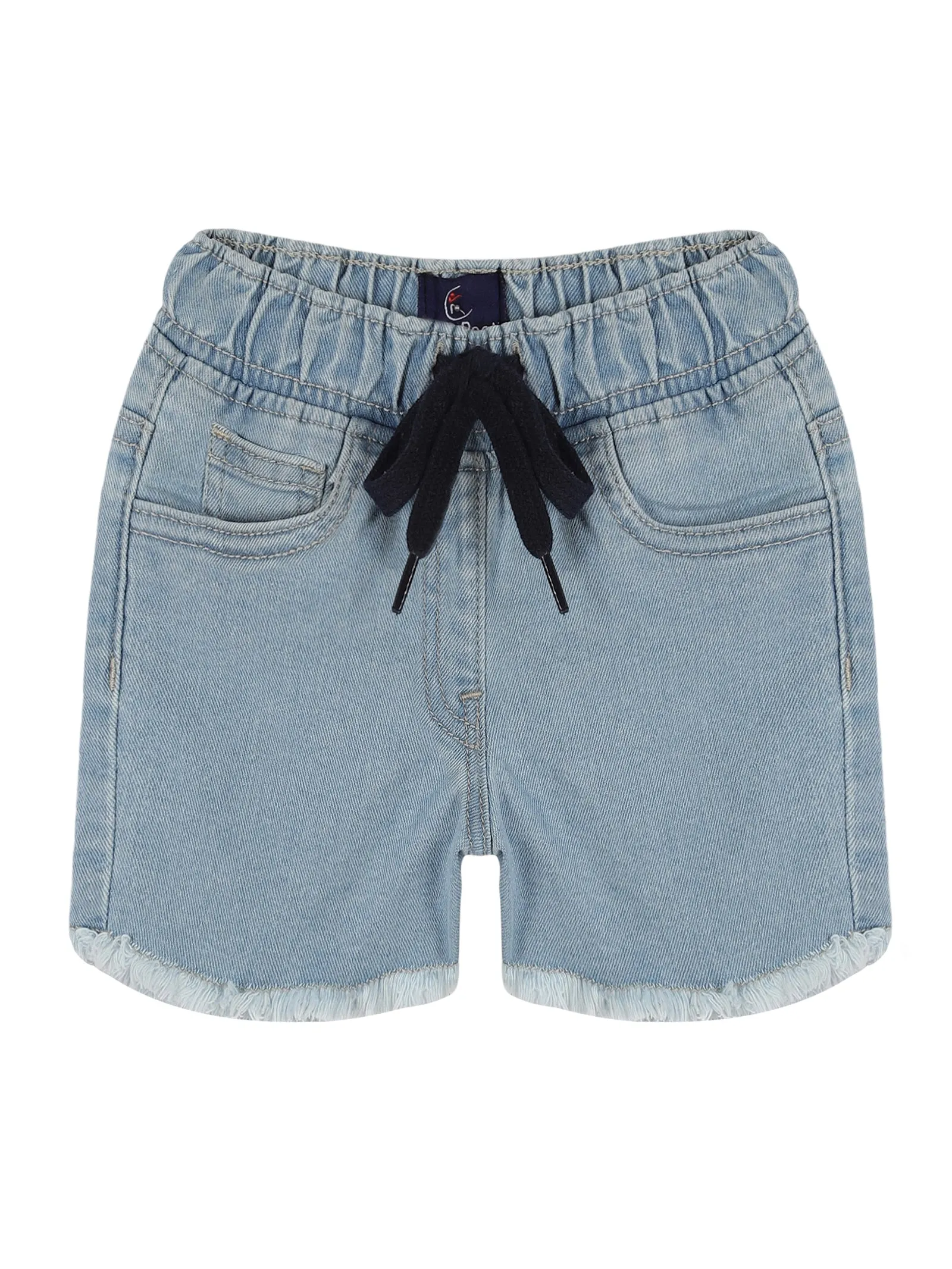 Girls Cropped Placement Print Polo & Denim Hot Shorts set