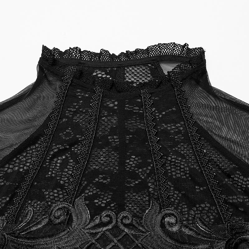 Goth Darkness Goddess Sexy Lace Hollow Out Party Dress