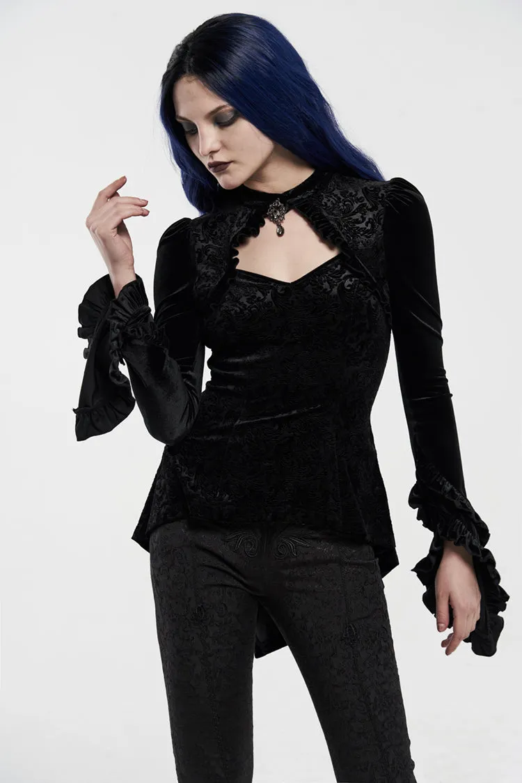 Gothic Velvet Shadow Flower T-shirt