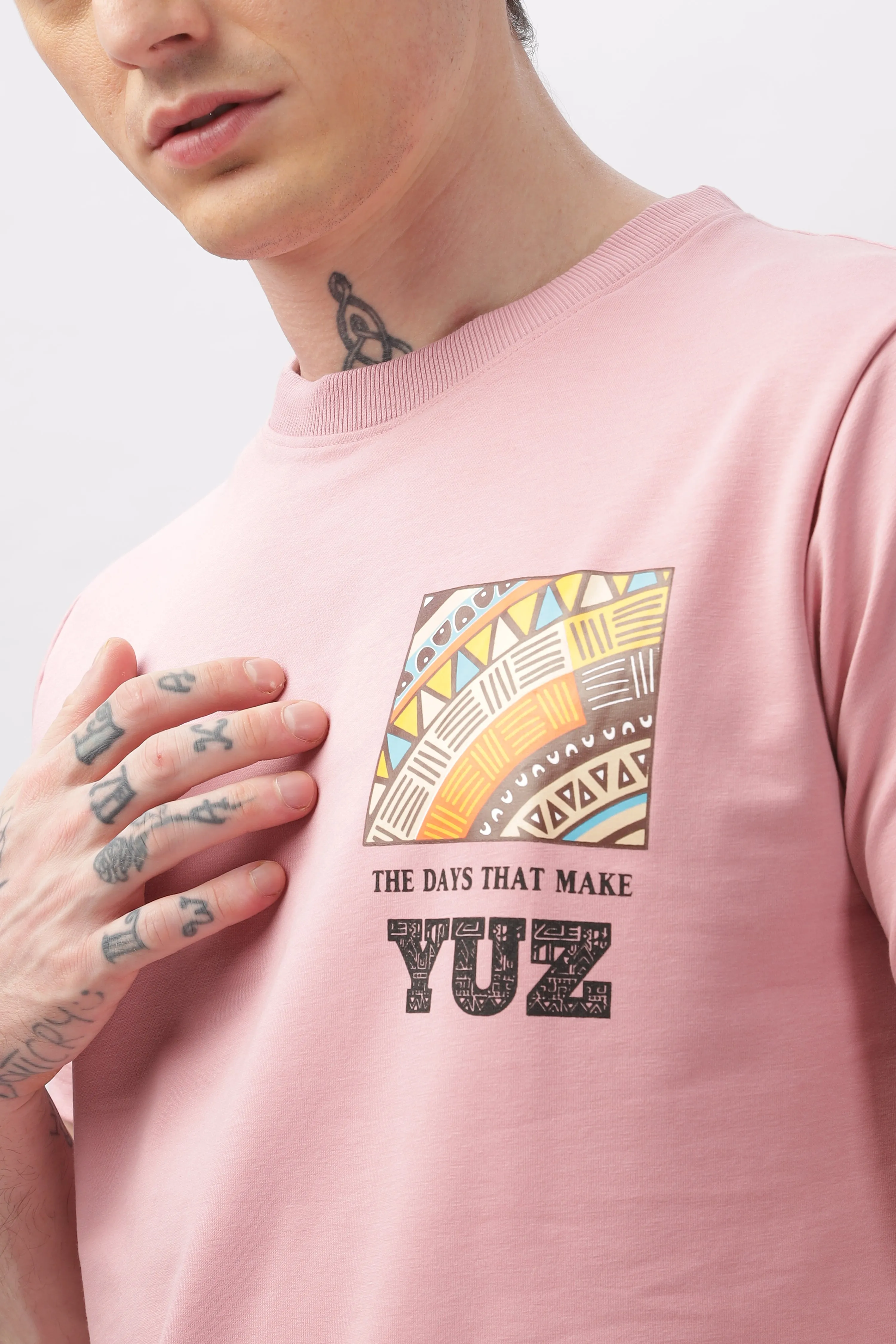 Graphic Printed Half Sleeve Pink T-shirt