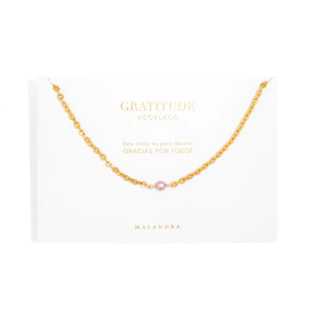 GRATITUDE ROSE PEARL NECKLACE