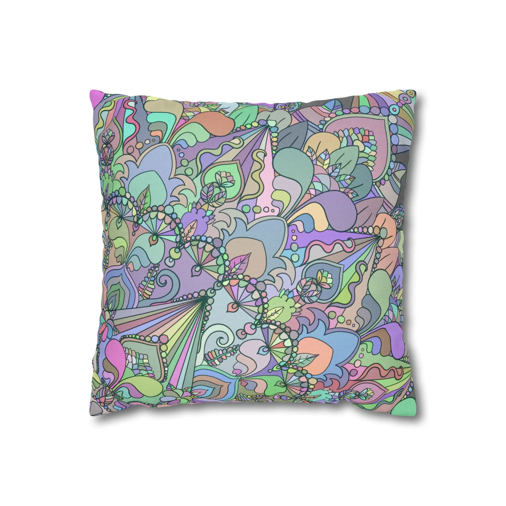 Handmade Mandala Design Pillowcase - Pastel Colors