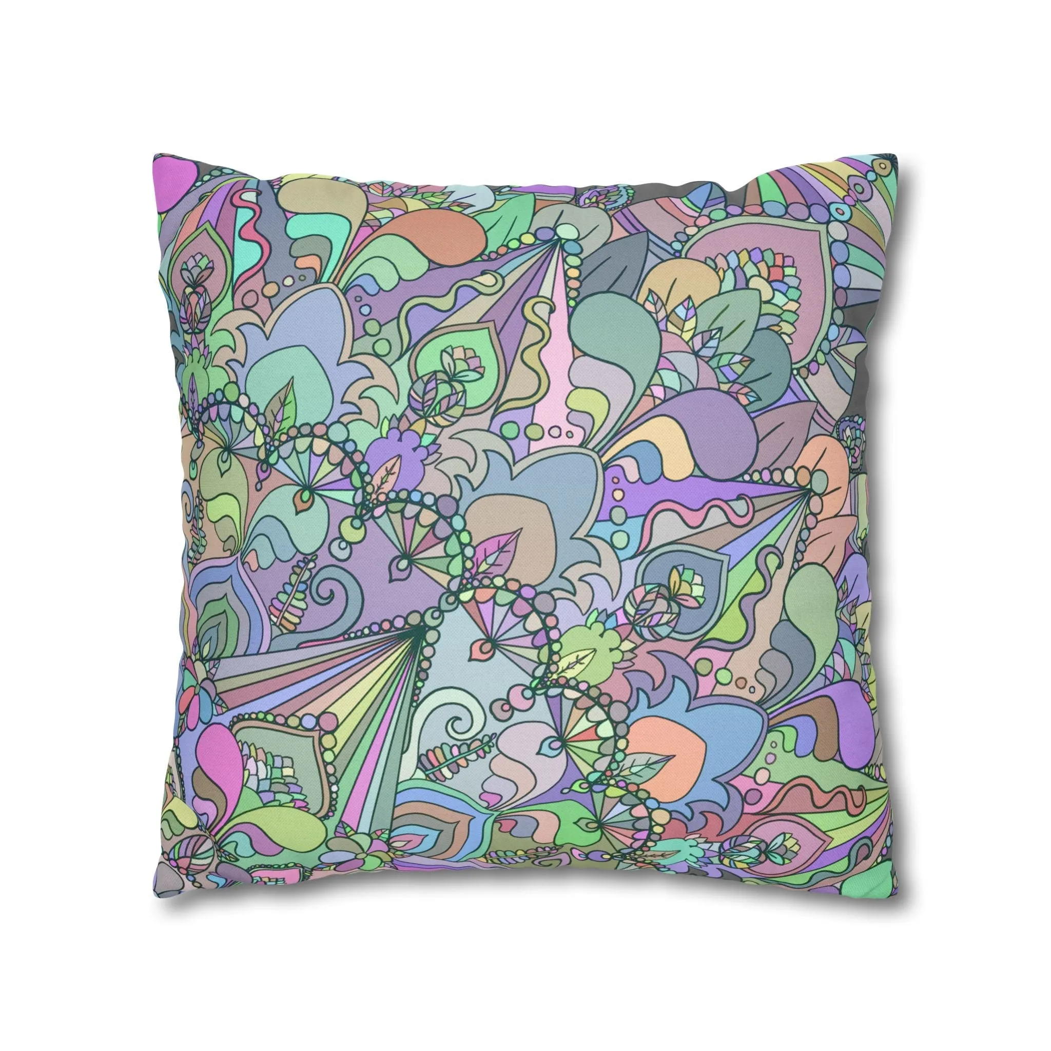 Handmade Mandala Design Pillowcase - Pastel Colors