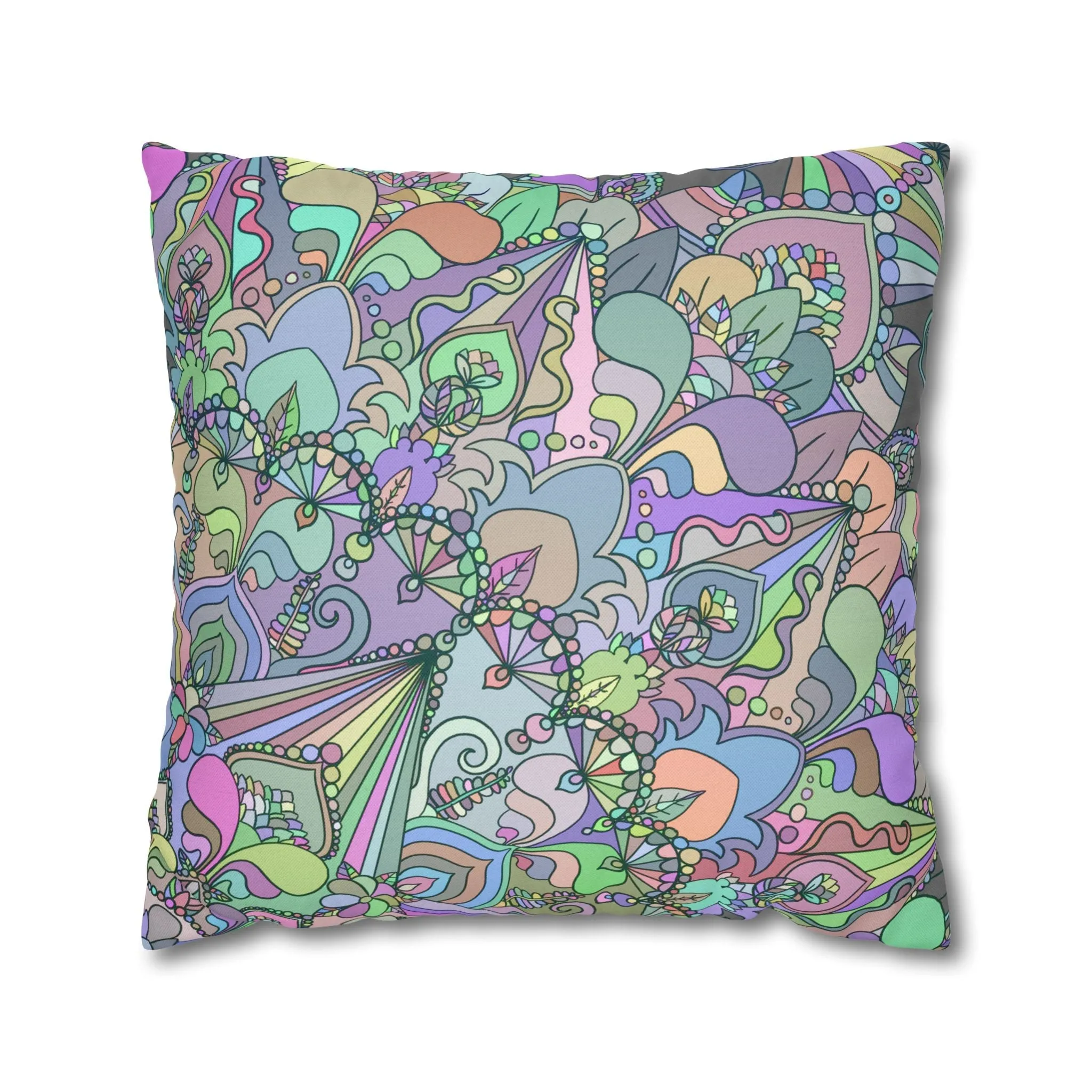 Handmade Mandala Design Pillowcase - Pastel Colors