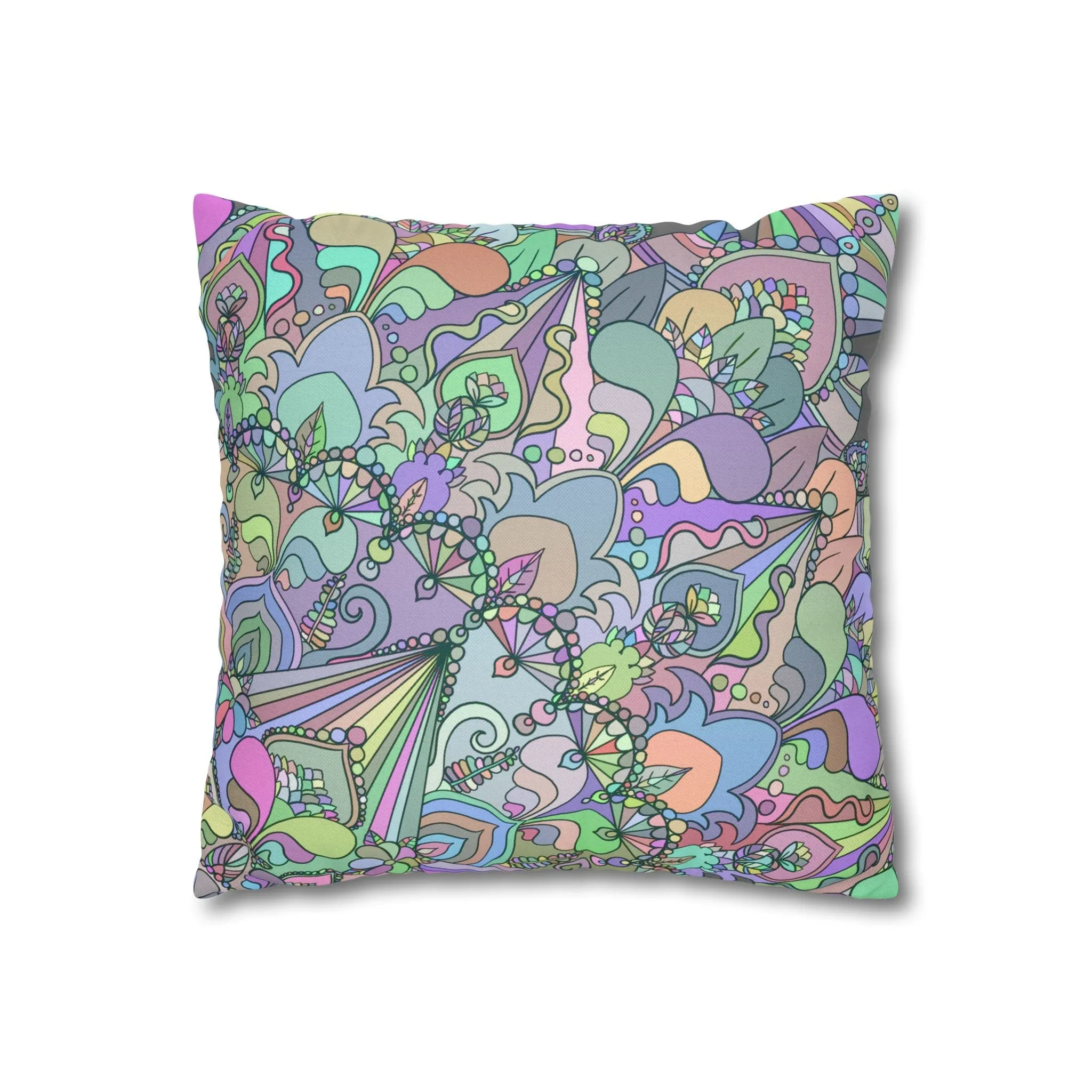 Handmade Mandala Design Pillowcase - Pastel Colors