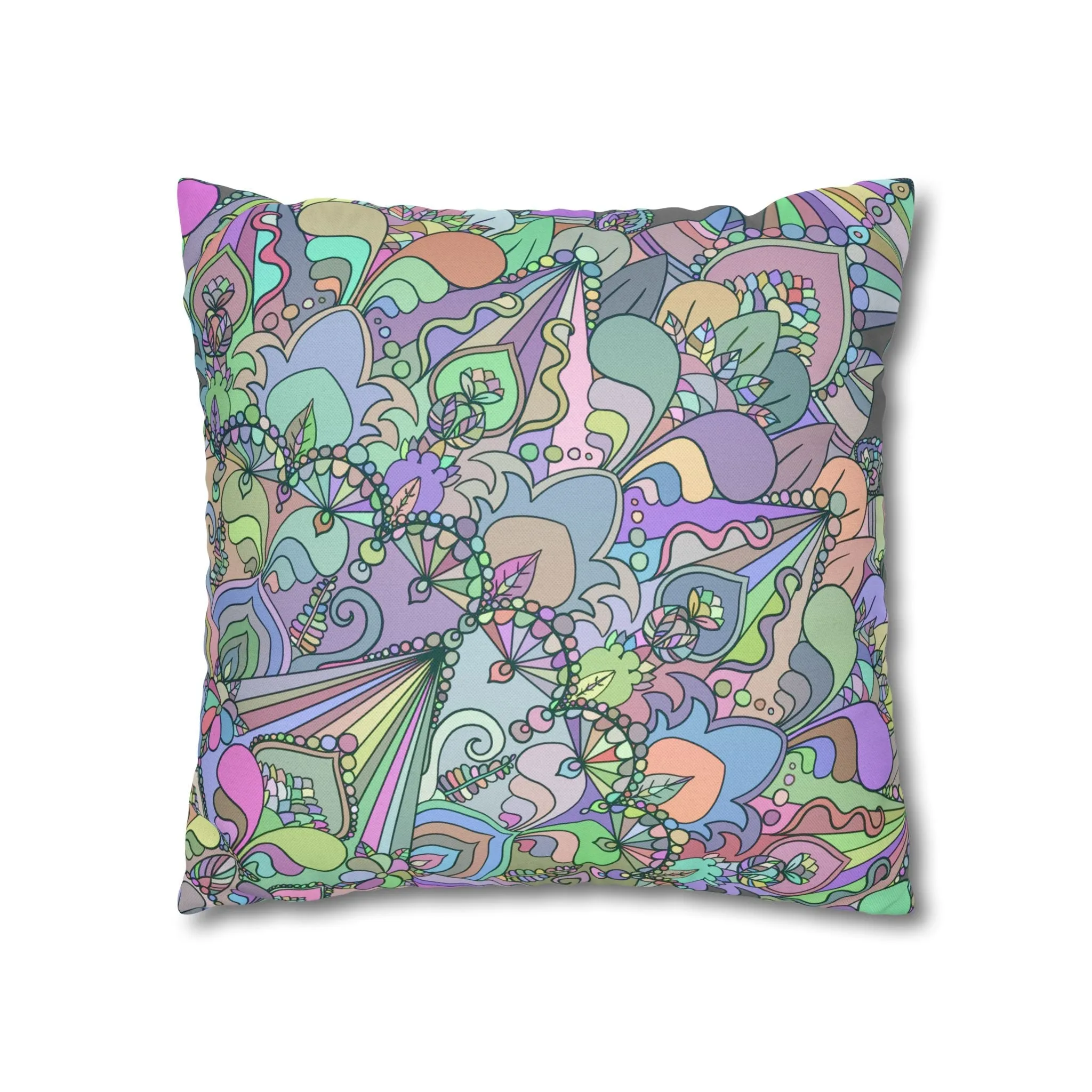 Handmade Mandala Design Pillowcase - Pastel Colors