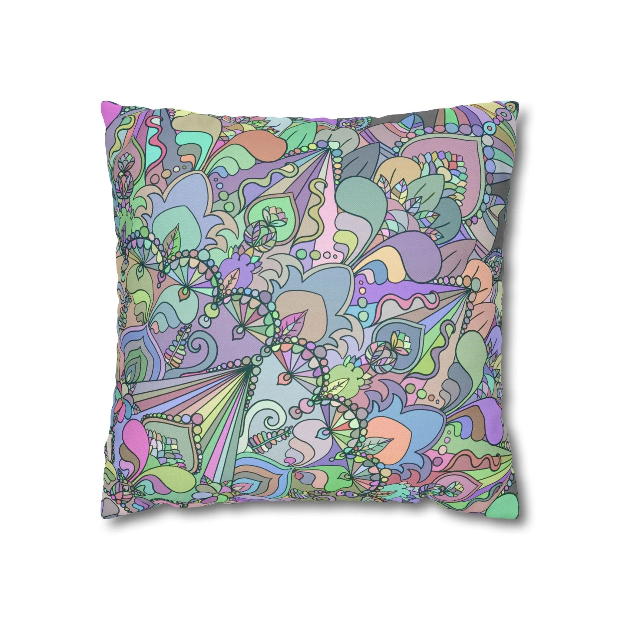 Handmade Mandala Design Pillowcase - Pastel Colors