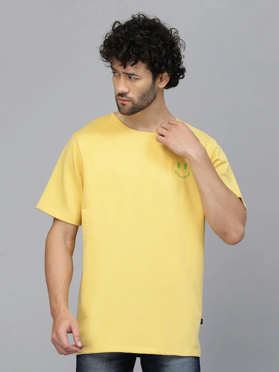 Happy Vibes Oversized Terry T-Shirt