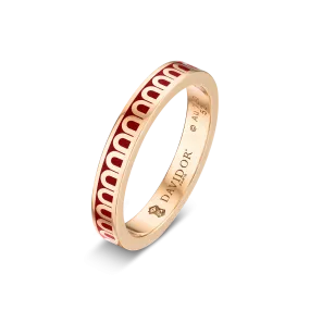 L'Arc de DAVIDOR Ring PM, 18k Rose Gold with DAVIDOR Bordeaux Lacquered Ceramic