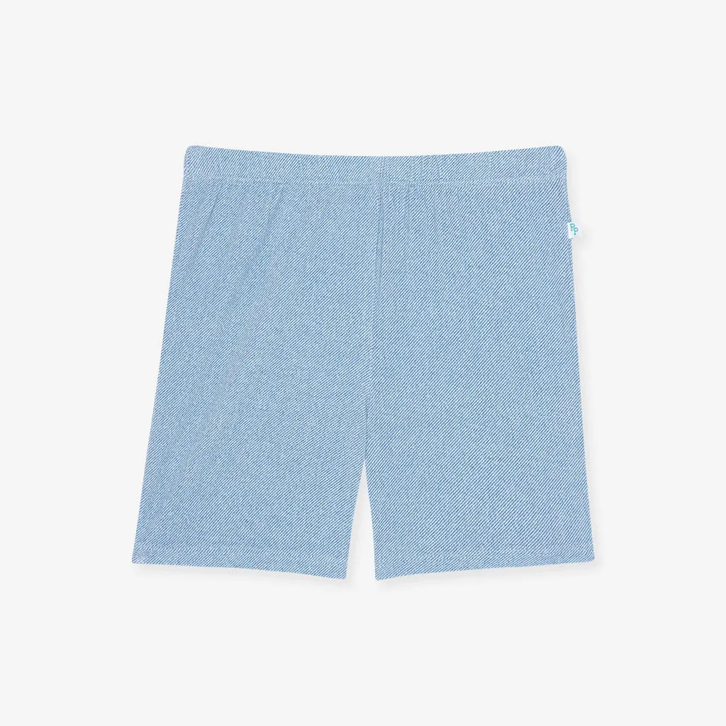 Light Blue Denim Bike Shorts