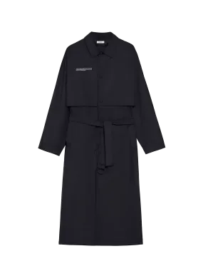 Mens Archive Recycled Nylon Trench Coat—black